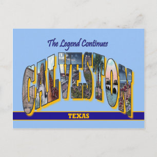 GALVESTON Texas Briefkaart met grote letters