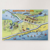 Galveston Texas Cartoon Map Legpuzzel (Horizontaal)