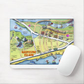 Galveston Texas Cartoon Map Muismat (Met muis)