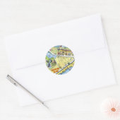 Galveston Texas Cartoon Map Ronde Sticker (Envelop)
