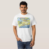 Galveston Texas Cartoon Map T-shirt (Voorkant volledig)