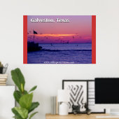 Galveston Texas Ferry Crossing Poster (Thuiskantoor)