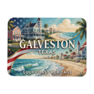 Galveston Texas Golfkust Reis Magneet