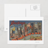 Galveston, Texas - Grote letterscènes Briefkaart (Voorkant / Achterkant)