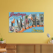 Galveston, Texas - Grote letterscènes Canvas Afdruk (Insitu (Woonkamer))