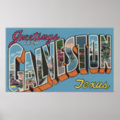 Galveston, Texas - Grote letterscènes Poster (Voorkant)