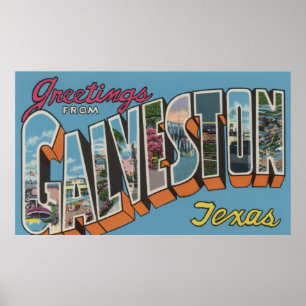 Galveston, Texas - Grote letterscènes Poster