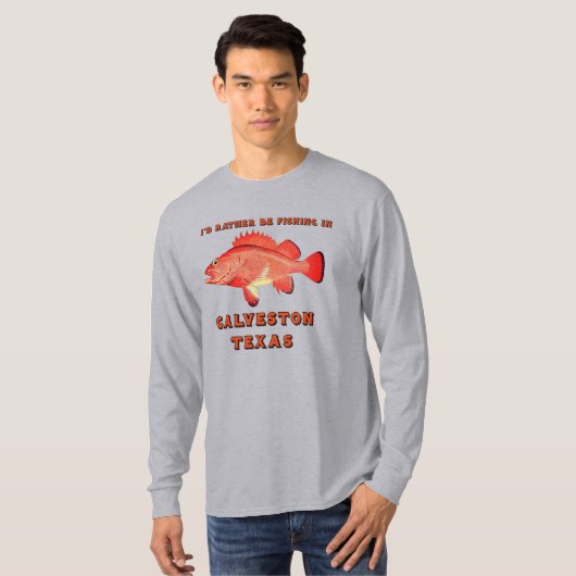 Galveston Texas, ik zou eerder een lange hoes Gevi T-shirt (Voorkant volledig)
