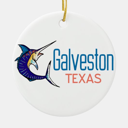 Galveston Texas Keramisch Ornament (Voorkant)