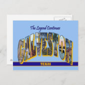 GALVESTON Texas Large Letter Briefkaart (Voorkant / Achterkant)