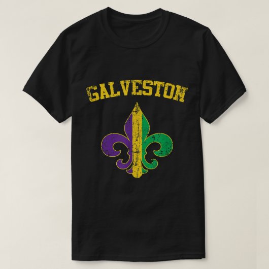 Galveston Texas Mardi Gras Fleur De Lis Symbol T-shirt (Design voorkant)