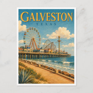 Galveston Texas Pier GeoSaga Briefkaart