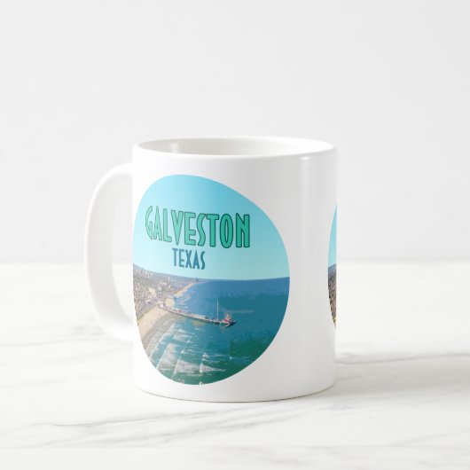 Galveston Texas Pier Shore  Koffiemok (Voorkant links)