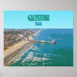 Galveston Texas Pier Shore  Poster