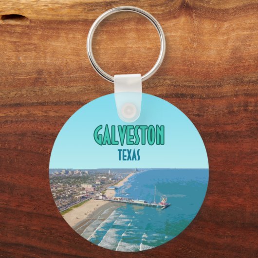 Galveston Texas Pier Shore  Sleutelhanger (Voorkant)