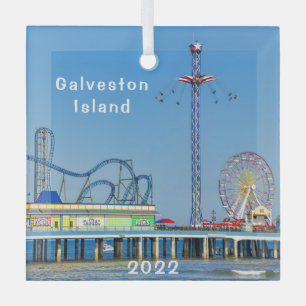 Galveston, Texas, Pleasure Pier, Glas Ornament
