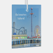 Galveston, Texas, Pleasure Pier, Glas Ornament (Voorkant Rechts)