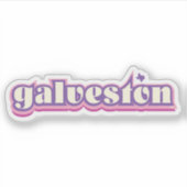 Galveston, Texas - retro, paarse, roze Sticker (Voorkant)