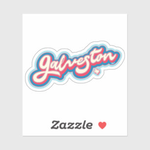 Galveston Texas rood, blauw Sticker