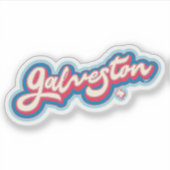 Galveston Texas rood, blauw Sticker (Voorkant)
