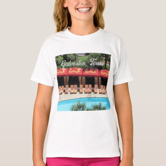 Galveston, Texas - San Luis Hotel Sundeck  T-shirt (Voorkant)