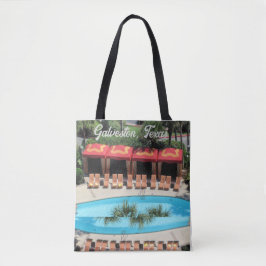Galveston, Texas - San Luis Hotel Zonne dek -  Tote Bag