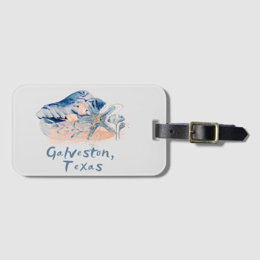Galveston Texas Schelpen  Bagagelabel (Voorkant (horizontaal))