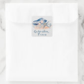 Galveston Texas Seashells Vierkante Sticker (Tas)