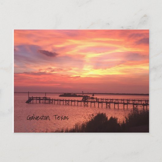 Galveston Texas Sunset Briefkaart (Voorkant)
