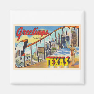 Galveston Texas TX  groot Briefkaart Magneet