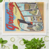 Galveston Texas TX  groot Briefkaart Theedoek (Gevouwen)