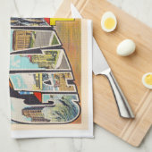 Galveston Texas TX  groot Briefkaart Theedoek (Quarter Fold)