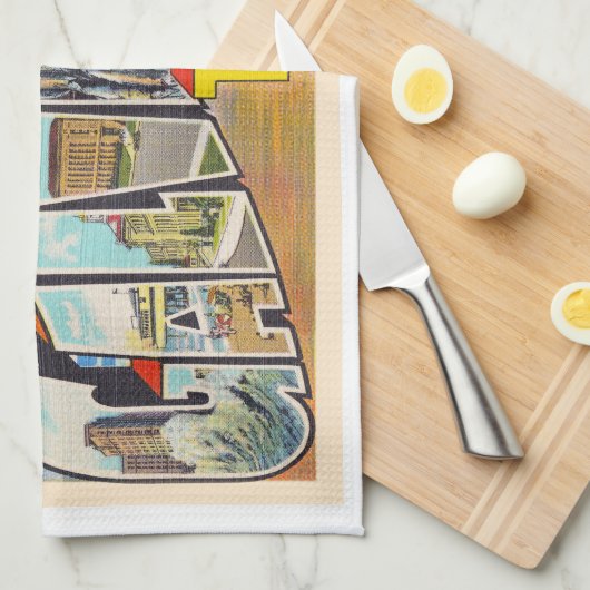 Galveston Texas TX  groot Briefkaart Theedoek (Quarter Fold)