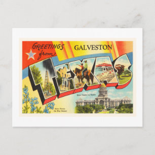 Galveston Texas TX Old Vintage Travel Souvenir Briefkaart