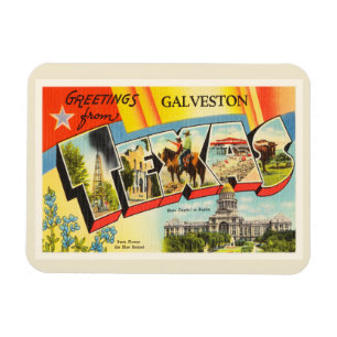 Galveston Texas TX Old Vintage Travel Souvenir Magneet
