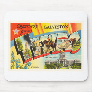 Galveston Texas TX Old Vintage Travel Souvenir Muismat