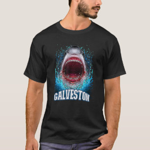 Galveston Texas Vakantie Great White Shark Beach T T-shirt