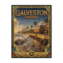 Galveston Texas Vintage Art Deco Gouden Tijdperk