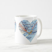 Galveston TX  kaart Koffiemok (Voorkant rechts)