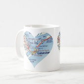 Galveston TX  kaart Koffiemok (Voorkant links)