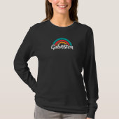 GALVESTON TX Script With Rainbow  2 T-shirt (Voorkant)