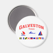 Galveston TX Signal Flags Magneet (Voorkant / Achterkant)