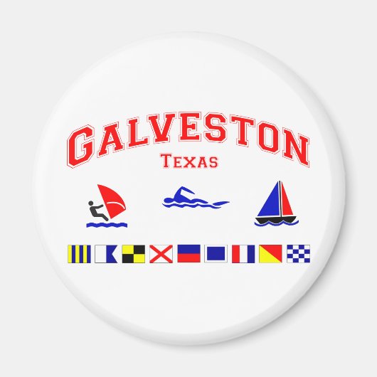 Galveston TX Signal Flags Magneet (Voorkant)