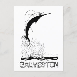 Galveston, TX Sportvisserij Briefkaart
