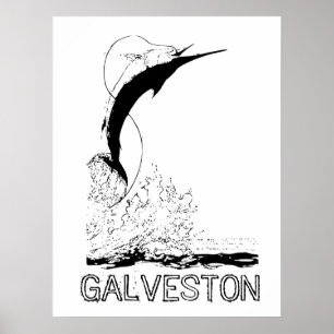 Galveston, TX Sportvisserij Poster