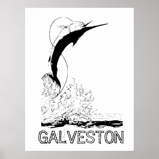 Galveston, TX Sportvisserij Poster (Voorkant)