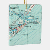 Galveston TX Topo Map Keramisch Ornament (Rechts)