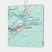 Galveston TX Topo Map Keramisch Ornament (Links)