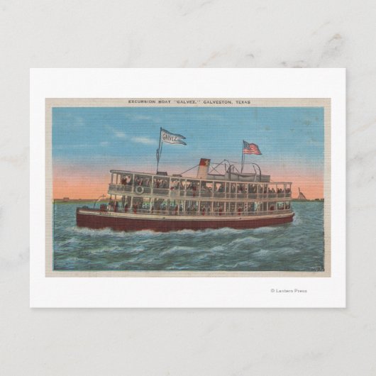 Galveston, TX - Uitzicht van de Galvez Briefkaart (Voorkant)