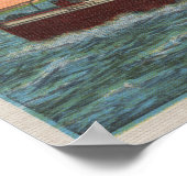 Galveston, TX - Uitzicht van de Galvez Poster (Hoek)